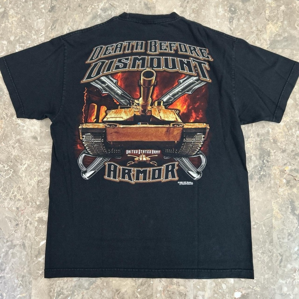 Vintage 2006 Army Armor Death Before Dismount Tee 7.62 Design L